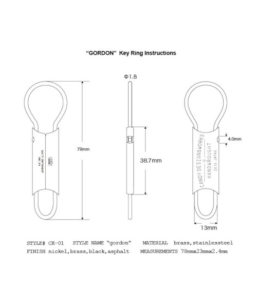 HIGHTIDE（ハイタイド）の「CANDY DESIGN & WORKS GORDON Key Ring キャンディデザイン&ワークス ゴードン カラビナ キーリング（キーケース/キーアクセサリー・メンズ・その他1/その他2・FREE）」の7枚目の写真