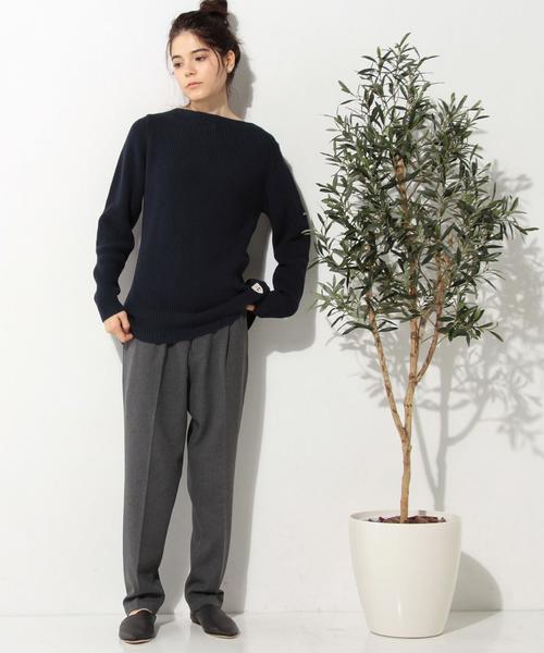 UNITED ARROWS（ユナイテッドアローズ）の「＜FILEUSE DARVOR（フィルーズ・ダルボー）＞ニット（ニット/セーター・レディース・ホワイト/ネイビー・SMALL/MEDIUM）」の2枚目の写真