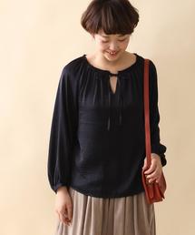 coen | ヴィンテージサテンギャザーブラウス(シャツ/ブラウス)