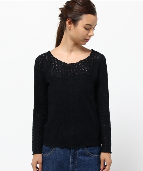 Heather（ヘザー）の「キモウレース＊インナー長袖　737607（Tシャツ/カットソー・レディース・ブラック系その他/ホワイト系その他・FREE）」の3枚目の写真