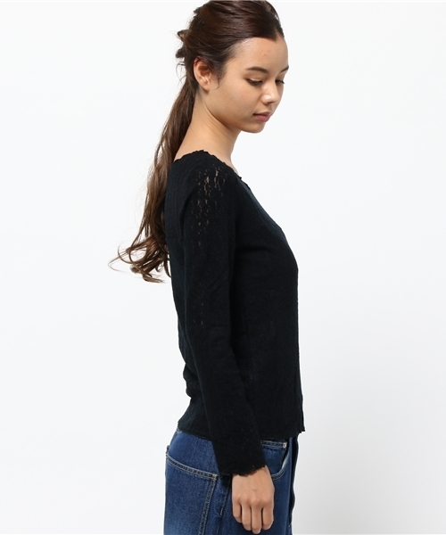 Heather（ヘザー）の「キモウレース＊インナー長袖　737607（Tシャツ/カットソー・レディース・ブラック系その他/ホワイト系その他・FREE）」の4枚目の写真