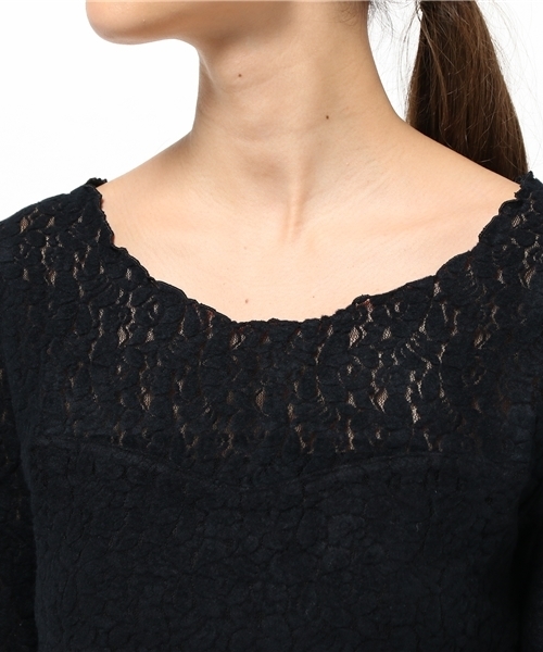 Heather（ヘザー）の「キモウレース＊インナー長袖　737607（Tシャツ/カットソー・レディース・ブラック系その他/ホワイト系その他・FREE）」の6枚目の写真