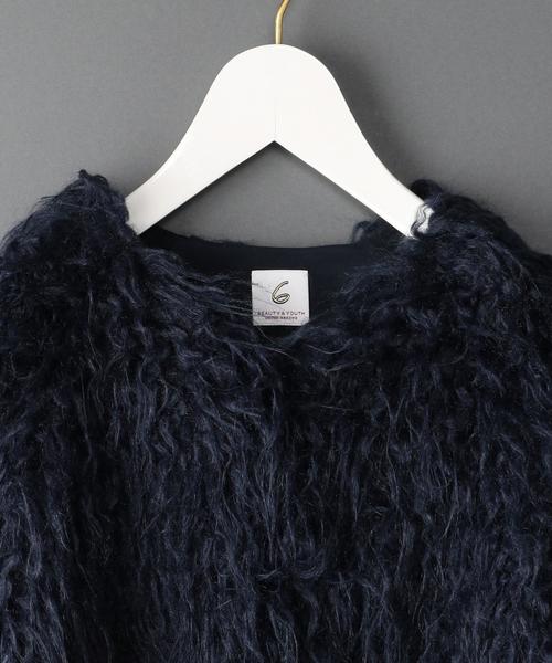 6 ROKU BEAUTY&YOUTH フェイクファーチャイナショートコート ROKU フェイクファーコート ショート beauty& youth 6（roku