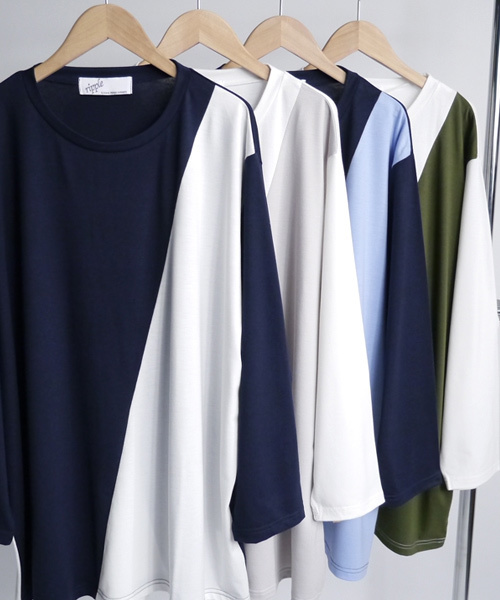 MONO-MART（モノマート）の「斜め切り替えバイカラーBIGドルマン