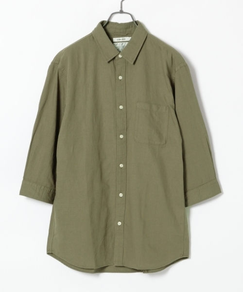 GLOBAL WORK（グローバルワーク）の「フレンチリネンコットンシャツ7分袖/738519（シャツ/ブラウス・メンズ・ブルー/グレー/ホワイト/ネイビー/カーキ・LARGE/SMALL/X-LARGE/MEDIUM）」の3枚目の写真