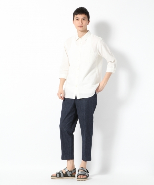 GLOBAL WORK（グローバルワーク）の「フレンチリネンコットンシャツ7分袖/738519（シャツ/ブラウス・メンズ・ブルー/グレー/ホワイト/ネイビー/カーキ・LARGE/SMALL/X-LARGE/MEDIUM）」の13枚目の写真