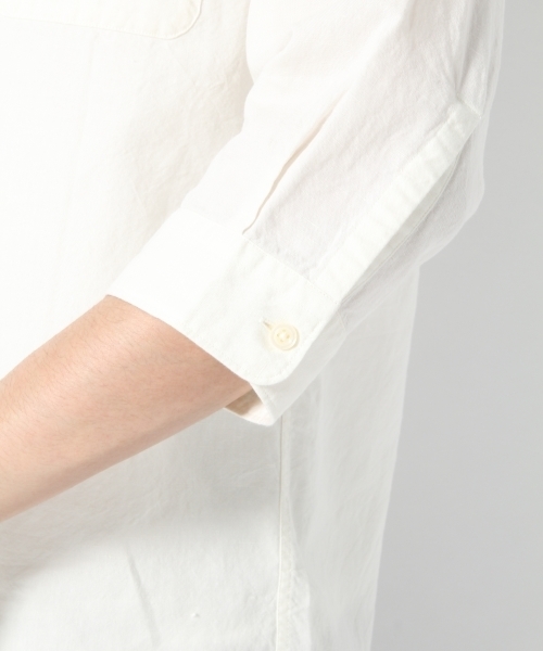 GLOBAL WORK（グローバルワーク）の「フレンチリネンコットンシャツ7分袖/738519（シャツ/ブラウス・メンズ・ブルー/グレー/ホワイト/ネイビー/カーキ・LARGE/SMALL/X-LARGE/MEDIUM）」の7枚目の写真