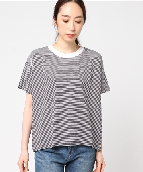 PETIT BATEAU(プチバトー)の「ミラレ半袖カットソー(Tシャツ/カットソー・レディース・ダークネイビー・SMALL/MEDIUM)」の2枚目の写真