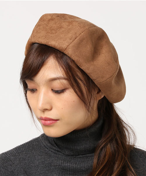 WEGO（ウィゴー）の「WEGO/フェイクスエードパネルベレー帽（ハンチング/ベレー帽・レディース・ネイビー/ブラウン/ピンク/グレー/ブラック・FREE）」の4枚目の写真