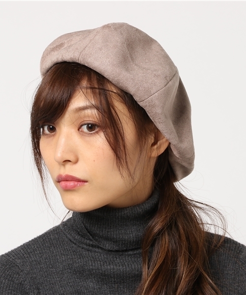 WEGO（ウィゴー）の「WEGO/フェイクスエードパネルベレー帽（ハンチング/ベレー帽・レディース・ネイビー/ブラウン/ピンク/グレー/ブラック・FREE）」の3枚目の写真