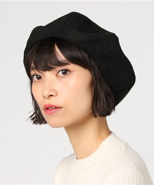 WEGO（ウィゴー）の「WEGO/フェイクスエードパネルベレー帽（ハンチング/ベレー帽・レディース・ネイビー/ブラウン/ピンク/グレー/ブラック・FREE）」の2枚目の写真