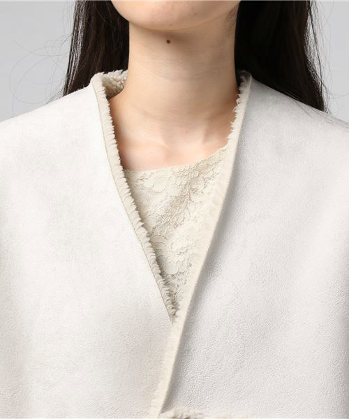 niko and（ニコアンド）の「フェイクムートンリバーシブルボレロ