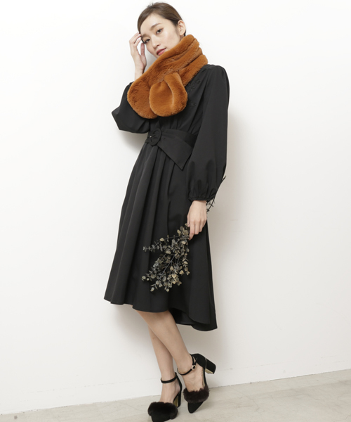 RAY CASSIN（レイカズン）の「衿ぐりスカラップ刺繍１０分袖ワンピース（ワンピース・レディース・ブラック/ピンク/A・FREE）」の18枚目の写真