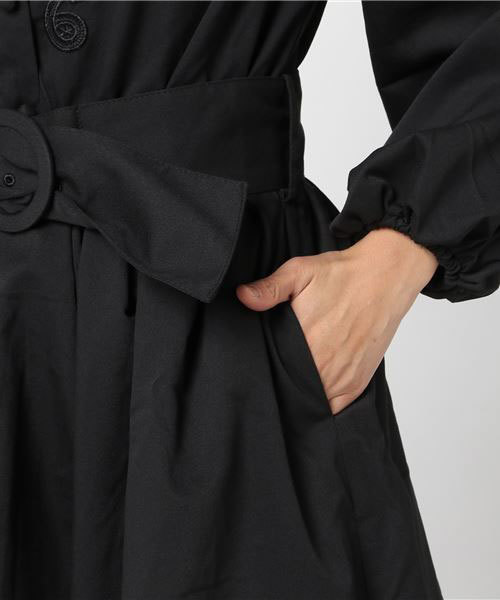 RAY CASSIN（レイカズン）の「衿ぐりスカラップ刺繍１０分袖ワンピース（ワンピース・レディース・ブラック/ピンク/A・FREE）」の16枚目の写真