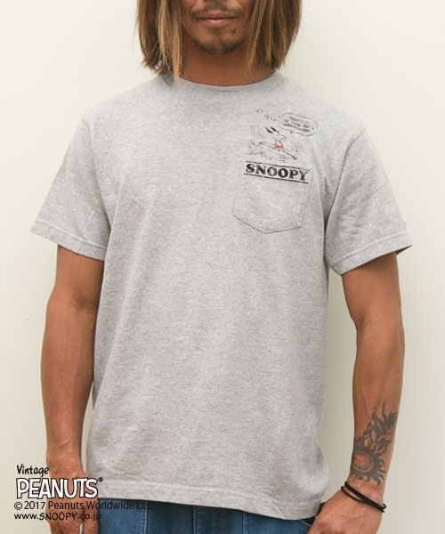 PINEAPPLE BETTY'S パイナップルベティーズ × Peanuts ピーナッツ コラボ半袖プリント ポケットTシャツ PBT-007 PINEAPPLE BETTY'S パイナップルベティーズ × Peanuts ピーナッツ コラボ半袖プリント ポケットTシャツ PBT-007