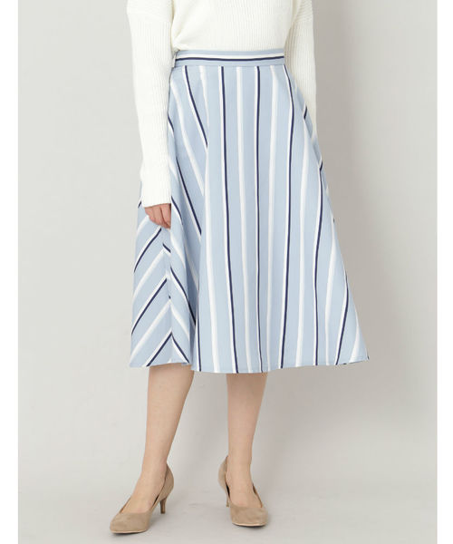 NATURAL BEAUTY BASIC（ナチュラルビューティーベーシック）の「◆ストライプフレアスカート（スカート・レディース・ベージュ系その他/ブルー系その他・X-SMALL/SMALL/MEDIUM）」の17枚目の写真