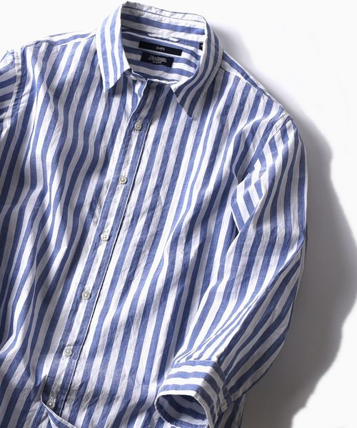 SHIPS（シップス）の「SC: "Herdmans" コットン/リネン 7スリーブ シャツ□（シャツ/ブラウス・メンズ・ホワイト/ベージュ/グリーン/ブルー/ネイビー/ライトブルー/その他・SMALL/MEDIUM/LARGE/X-LARGE）」の6枚目の写真