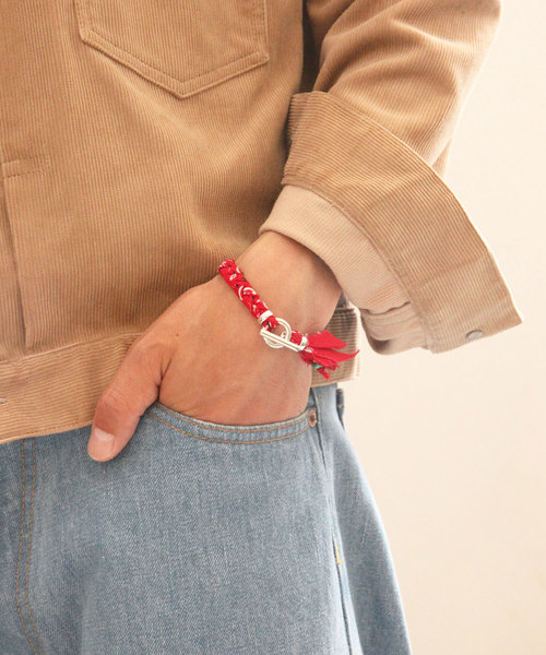 SunKu(サンク)の「BANDANA BRACELET(ブレスレット・メンズ・ブラック/ベージュ/グリーン/ネイビー/ターコイズブルー/パープル/パープル系その他/イエロー/レッド/オレンジ・FREE)」の11枚目の写真