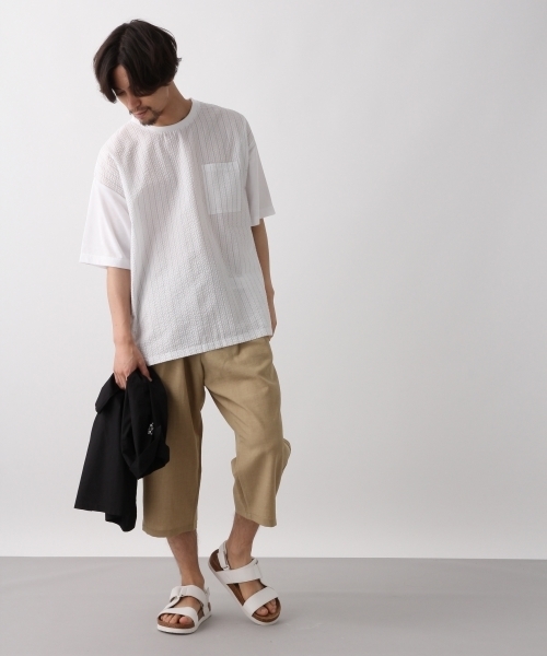 RAGEBLUE（レイジブルー）の「シアサッカーTシャツ/800156（Tシャツ/カットソー・メンズ・ホワイト/ネイビー・SMALL/MEDIUM/LARGE）」の3枚目の写真