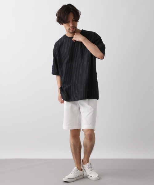 RAGEBLUE（レイジブルー）の「シアサッカーTシャツ/800156（Tシャツ/カットソー・メンズ・ホワイト/ネイビー・SMALL/MEDIUM/LARGE）」の4枚目の写真