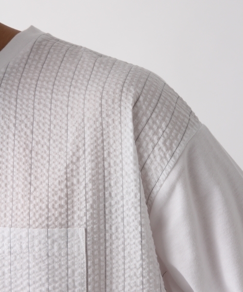 RAGEBLUE（レイジブルー）の「シアサッカーTシャツ/800156（Tシャツ/カットソー・メンズ・ホワイト/ネイビー・SMALL/MEDIUM/LARGE）」の8枚目の写真