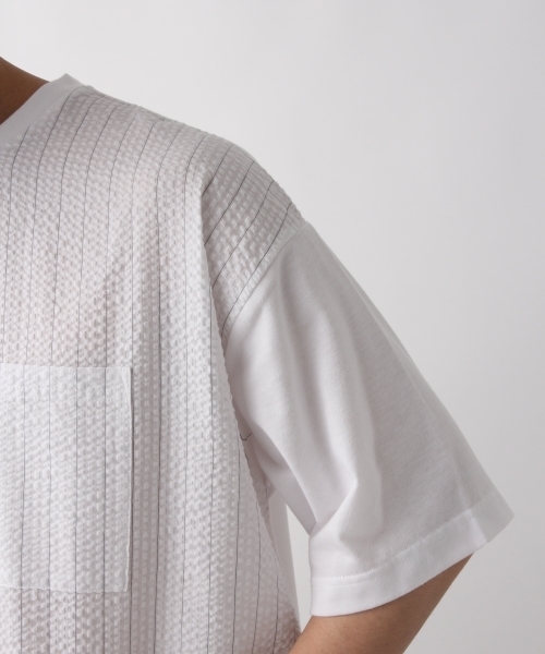 RAGEBLUE（レイジブルー）の「シアサッカーTシャツ/800156（Tシャツ/カットソー・メンズ・ホワイト/ネイビー・SMALL/MEDIUM/LARGE）」の9枚目の写真