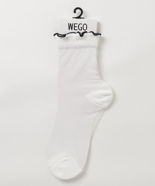 WEGO(ウィゴー)の「WEGO/メロウシースルーソックス(ソックス/靴下・レディース・ブラック/ホワイト・FREE)」の1枚目の写真