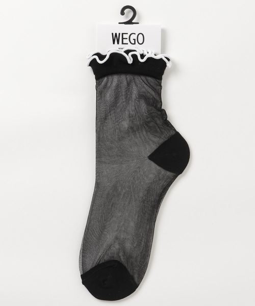 WEGO(ウィゴー)の「WEGO/メロウシースルーソックス(ソックス/靴下・レディース・ブラック/ホワイト・FREE)」の2枚目の写真