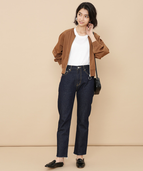 ADAM ET ROPE'(アダムエロペ)の「ポリエステル強撚ニットブルゾン(カーディガン/ボレロ・レディース・ブラック/ブラウン・FREE)」の16枚目の写真