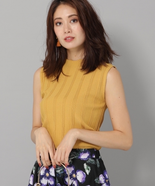 Andemiu（アンデミュウ）の「アミジヘンカリブハイネックニット806134（ニット/セーター・レディース・ネイビー/ブラウン/イエロー・FREE）」の3枚目の写真