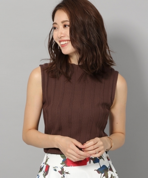 Andemiu（アンデミュウ）の「アミジヘンカリブハイネックニット806134（ニット/セーター・レディース・ネイビー/ブラウン/イエロー・FREE）」の6枚目の写真