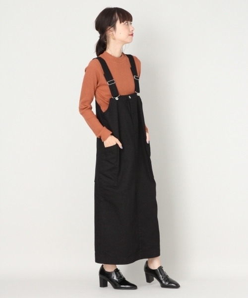 LOWRYS FARM（ローリーズファーム）の「コットンツイルジャンスカ 807933（ワンピース・レディース・ブラック/キャメル・MEDIUM/LARGE）」の2枚目の写真