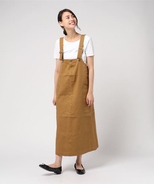 LOWRYS FARM（ローリーズファーム）の「コットンツイルジャンスカ 807933（ワンピース・レディース・ブラック/キャメル・MEDIUM/LARGE）」の6枚目の写真