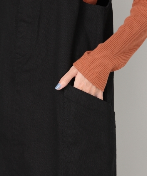 LOWRYS FARM（ローリーズファーム）の「コットンツイルジャンスカ 807933（ワンピース・レディース・ブラック/キャメル・MEDIUM/LARGE）」の9枚目の写真