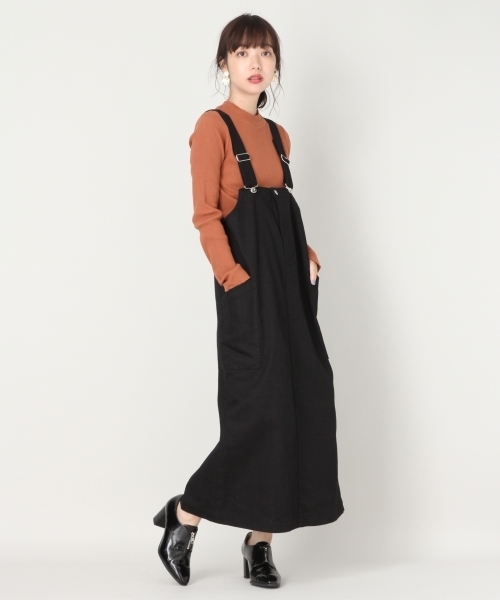 LOWRYS FARM（ローリーズファーム）の「コットンツイルジャンスカ 807933（ワンピース・レディース・ブラック/キャメル・MEDIUM/LARGE）」の13枚目の写真