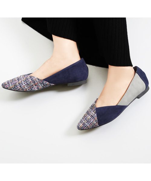 KOBE LETTUCE（コウベレタス）の「パネル配色バイカラーフラットパンプス＊レディース/シューズ[I1627]神戸レタス（パンプス・レディース・ベージュ/パープル/ブラック/レオパード/ブルー系その他・L/LL/M/S）」の3枚目の写真