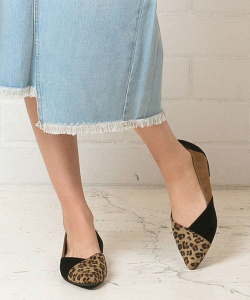 KOBE LETTUCE（コウベレタス）の「パネル配色バイカラーフラットパンプス＊レディース/シューズ[I1627]神戸レタス（パンプス・レディース・ベージュ/パープル/ブラック/レオパード/ブルー系その他・L/LL/M/S）」の5枚目の写真