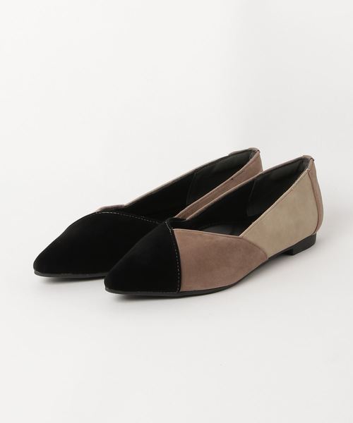 KOBE LETTUCE（コウベレタス）の「パネル配色バイカラーフラットパンプス＊レディース/シューズ[I1627]神戸レタス（パンプス・レディース・ベージュ/パープル/ブラック/レオパード/ブルー系その他・L/LL/M/S）」の8枚目の写真