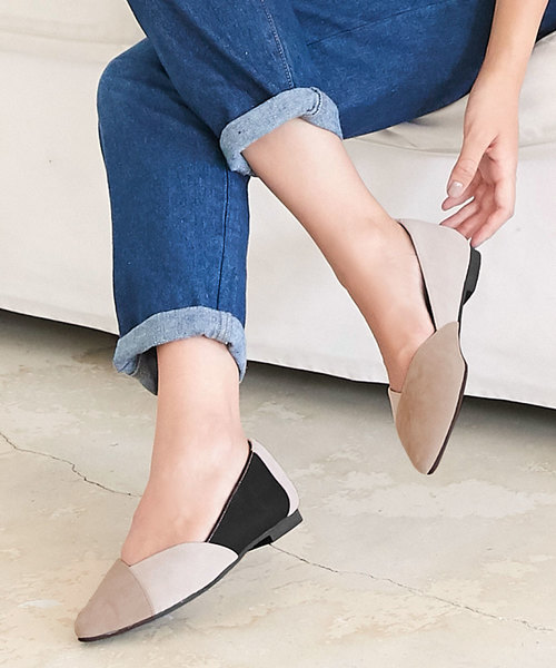 KOBE LETTUCE（コウベレタス）の「パネル配色バイカラーフラットパンプス＊レディース/シューズ[I1627]神戸レタス（パンプス・レディース・ベージュ/パープル/ブラック/レオパード/ブルー系その他・L/LL/M/S）」の17枚目の写真