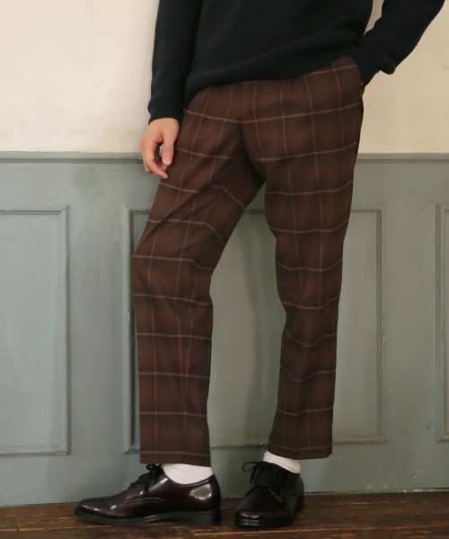 GLOBAL WORK（グローバルワーク）の「ストレッチフラノチェックトラウザー/807250（その他パンツ・メンズ・ブラック/ダークブラウン/グリーン・MEDIUM/SMALL/LARGE）」の2枚目の写真