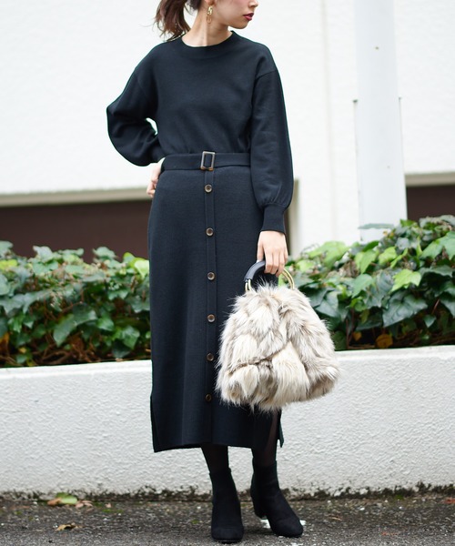 natural couture（ナチュラルクチュール）の「ボリューム袖ボトルネックプルオーバー（ニット/セーター・レディース・ライトグレー/ブラック/ベージュ/ブラウン・FREE）」の20枚目の写真