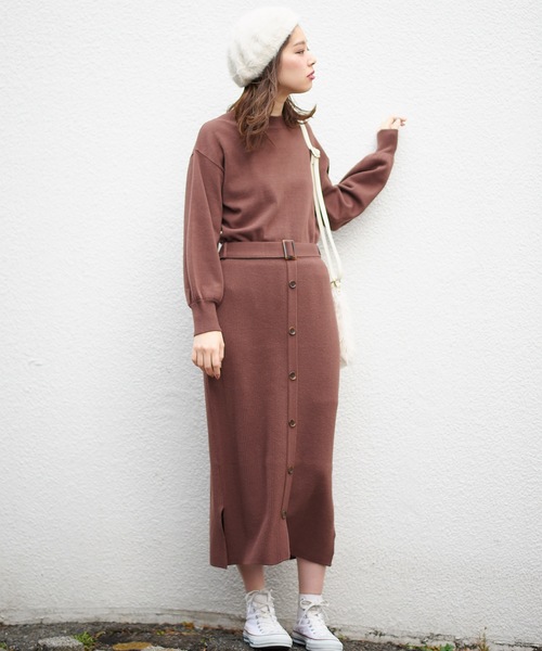 natural couture（ナチュラルクチュール）の「ボリューム袖ボトルネックプルオーバー（ニット/セーター・レディース・ライトグレー/ブラック/ベージュ/ブラウン・FREE）」の21枚目の写真