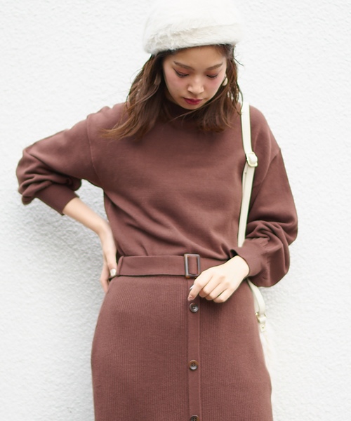 natural couture（ナチュラルクチュール）の「ボリューム袖ボトルネックプルオーバー（ニット/セーター・レディース・ライトグレー/ブラック/ベージュ/ブラウン・FREE）」の12枚目の写真