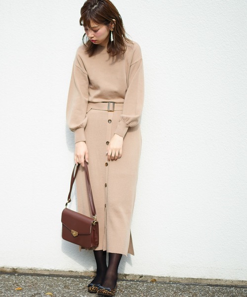 natural couture（ナチュラルクチュール）の「ボリューム袖ボトルネックプルオーバー（ニット/セーター・レディース・ライトグレー/ブラック/ベージュ/ブラウン・FREE）」の19枚目の写真