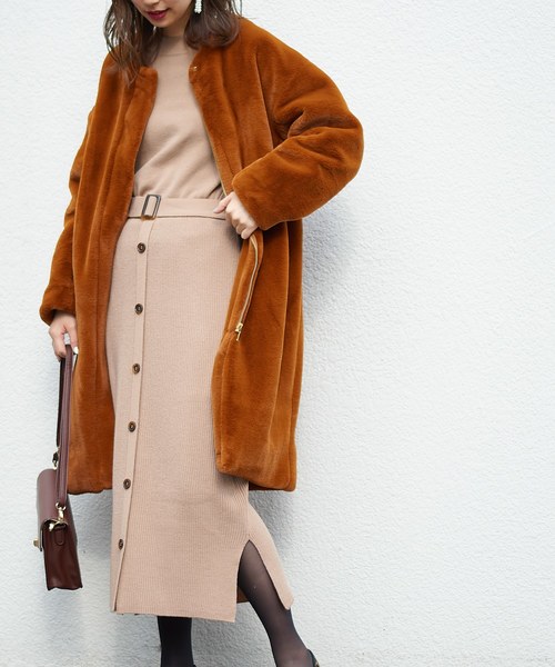 natural couture（ナチュラルクチュール）の「ボリューム袖ボトルネックプルオーバー（ニット/セーター・レディース・ライトグレー/ブラック/ベージュ/ブラウン・FREE）」の7枚目の写真