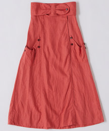 FILL THE BILL（フィルザビル）の「FILL THE BILL / フィルザビル　BELTED LINEN SKIRT / ベルト付きリネンスカート FB211-191066（スカート）」