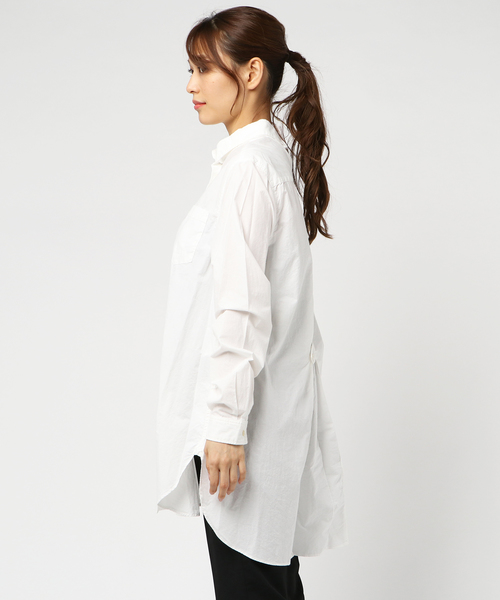 STUDIOUS（ステュディオス）の「SPLIT BACK SHIRT DRESS（シャツ/ブラウス・レディース・ネイビー/ホワイト・1）」の4枚目の写真