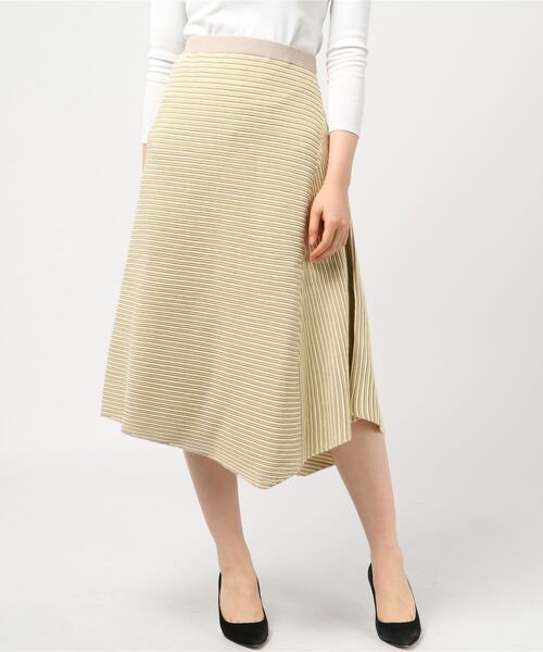 six voma(シックスヴォーマ)の「six voma ( シックスヴォーマ ) / ストライプ柄 イレギュラーヘムラインスカートStripe Irregular Hem Line Skirt SV-14201(スカート・レディース・ホワイト/ベージュ/サックスブルー・FREE)」の8枚目の写真