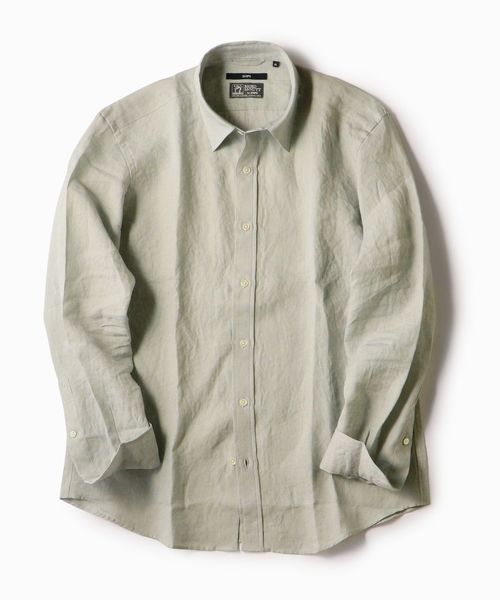 スピック&スパン×BAIRD MCNUTT アイリッシュリネンシャツ ストライプ SHIPS ベアードマクナット アイリッシュリネン スキッパーシャツ