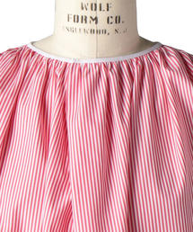 DRAWER◆ストライプフレアブラウス/半袖ブラウス/36/コットン/BLU/ストライプ/6521-299-0629 Drawer（ドゥロワー）の「Drawer ストライプ フレアスリーブ